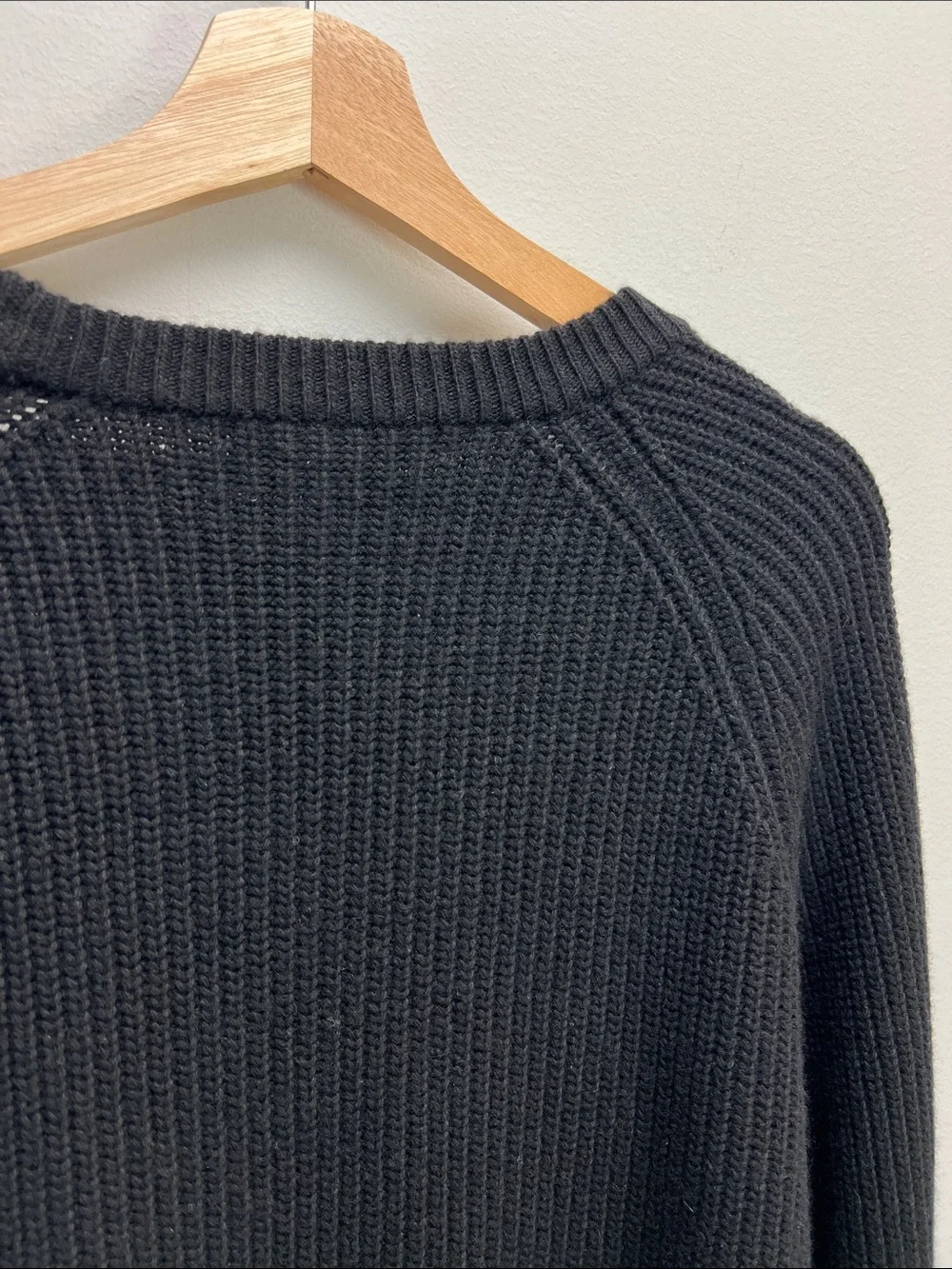 Michael Kors Wool Cashmere Ribbed Shaker Sweater Black Mens XL Fisherman Chunky